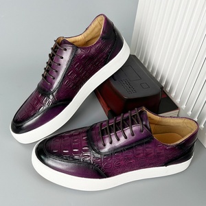 Zapatillas Casuales de Skateboarding para Hombre, de Cuero Genuino, con Diseño Especial, Punta Redonda, Cordones, Retro, Suela Gruesa, Hechas a Mano - Product Image 4