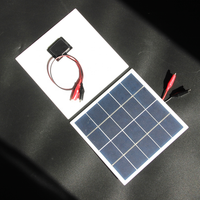Panneau solaire Policristalino Panneau solaire photovoltaïque en verre feuilleté 5v4w Multicristalline 800ma Module solaire avec pince crocodile
