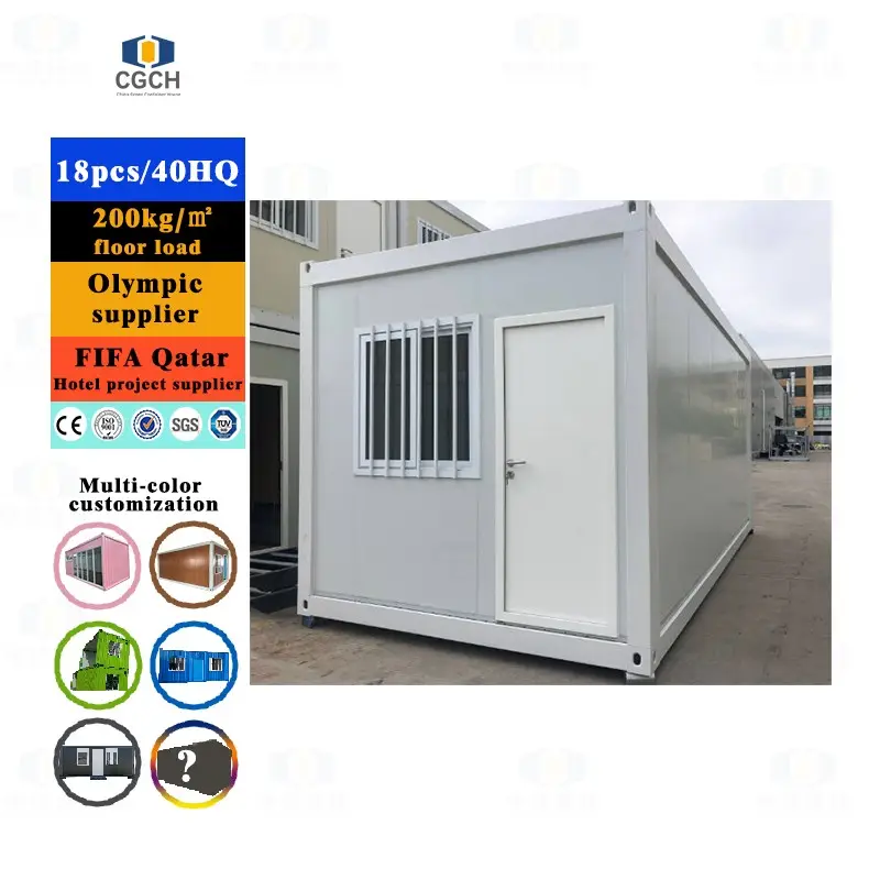 CGCH Maison en conteneur pliable à deux étages Bureau mobile 20 FT Expédition préfabriquée 40 FT Extensible 40ft Gym Container House Dortoir