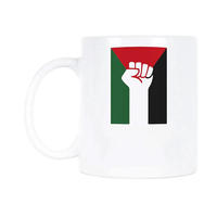 Vente en gros de tasses à café personnalisées avec design Keffiyeh, 330 ml, tasse en céramique avec drapeau national palestinien