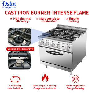 Bếp nấu kết hợp 4 bếp, lò đất nung, tủ bếp bằng thép không gỉ, thiết kế Bắc Mỹ - Product Image 2