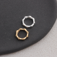 Fermoir à ressort rond en forme de bambou en or 14K plaqué or/argent S925, mousqueton, boucle en O, fournitures pour la fabrication de bijoux