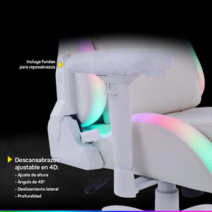 Silla <span class=keywords><strong>Gamer</strong></span> Con <span class=keywords><strong>Luces</strong></span> <span class=keywords><strong>LED</strong></span> Y Masajeador Lumbar White Racing Chairs Cadeira De Jogos Silla <span class=keywords><strong>Gamer</strong></span> Rgb Rosa Masaje Silla Gaming - Product Image 3