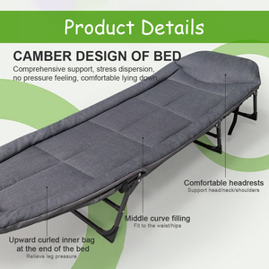 Multi-Function Modern Outdoor Pink Recliner Aluminum Alloy Frame Foldable Metal 600D Oxford Camping Bed - Product Image 4