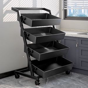 Étagère de cuisine sur pied à quatre niveaux pour <span class=keywords><strong>fruits</strong></span>, légumes et collations, chariot multifonctionnel domestique - Product Image 1