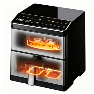 Nouvelle friteuse à air carrée moderne en métal 6L avec écran tactile, appareil de cuisson multifonctionnel pour la maison, certifiée CE, livraison rapide - Product Image 6