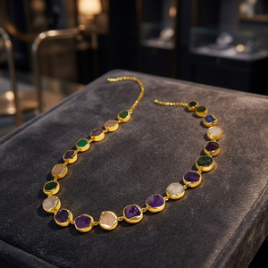 Nouvel Arrivage Parure de Bijoux Tendance en Pierre Naturelle et Laiton, Style Indien, pour Mariage, Fiançailles, Tenue de Plage, Quotidien, Fête et Anniversaire - Product Image 3