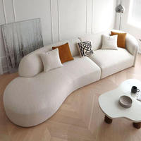 Großhandel Modernes Weißes Gebogenes Stoff-Ecksofa 2-Sitzer Gepolsterte Büro-Couches Apartment-Möbelset