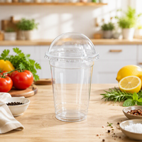 Gobelet en plastique transparent de 10 oz pour boissons froides, café, bière à emporter, smoothies, avec logo personnalisé imprimé