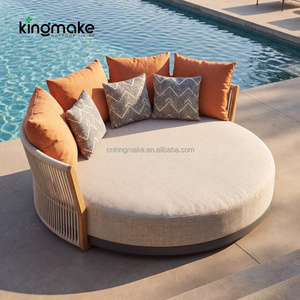 Cama de Día Moderna para Jardín, Patio, Terraza, Hotel, Villa, Resort, Muebles de Exterior de Aluminio y Mimbre de Ratán - Product Image 1