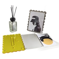 Cadre photo en acrylique personnalisé avec bord festonné, support magnétique pour table, décoration pour la maison et le bureau