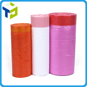 1Roll High Quality Trash Bags Garbage Bag <b>Storage</b> Kitchen Garbage <b>Box</b> 15pcs/roll Household Disposable PE Drawstring Handles - Product Image 5