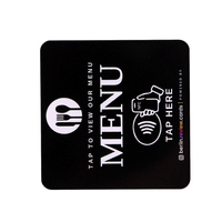 Plaque autocollante en acrylique avec puce NFC 13,56 MHz pour menu de restaurant et carte de commentaires Google