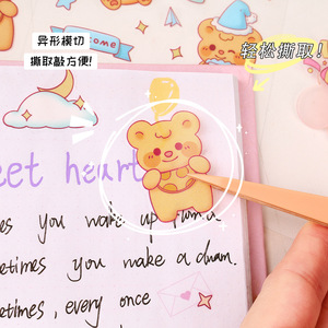 Autocollants transparents imperméables en PET Zhongchang, mignons, en forme d'ours de dessin animé, pour bricolage, journal, téléphone, bouteille d'eau - Product Image 3