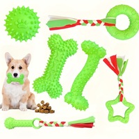 Lot de 6 jouets à mâcher en caoutchouc de luxe pour chiots, pour chiens de petite race, pour la dentition, le nettoyage dentaire, interactifs, écologiques, jouets à mordre