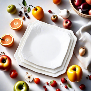 Plato Cuadrado <span class=keywords><strong>de</strong></span> Cerámica Blanco para Restaurante, Plato para Sopa, Plato para Salteados <span class=keywords><strong>de</strong></span> Hotel, Plato para <span class=keywords><strong>Platos</strong></span> Fríos, Vajilla al por Mayor, Apto para Microondas - Product Image 3