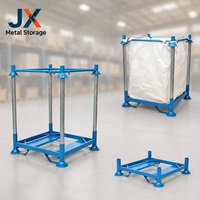 Chariot de stockage industriel en acier galvanisé robuste, démontable et pliable, pour entrepôt et chariot élévateur