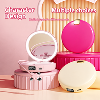 Chauffe-mains électriques portables 4000 mAh avec miroir de maquillage, rechargeables et réutilisables, chauffe-mains électriques de 3 pouces pour l'extérieur