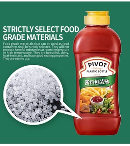 500ml Pet <span class=keywords><strong>PP</strong></span> nhựa bóp gia vị chai nước sốt cà chua BBQ nước sốt cà chua máy rút lật Bìa nước trái cây bao bì công nghiệp - Product Image 4