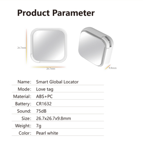 Thiết bị định vị toàn cầu Findmy MiTag Air Tags chống thất lạc, chống nước <span class=keywords><strong>IP67</strong></span> với chức năng định vị LBS dành cho người già và trẻ em, chế độ định vị Beidou - Product Image 2