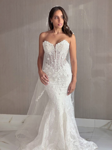 Eleganti abiti da sposa a sirena bianca abiti da sposa perline Applique in pizzo nigeriano abito da sposa Robe De - Product Image 4