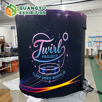 Photomaton 360° avec éclairage LED, toile de fond ronde de 7,8 pieds pour événements et mariages, logo personnalisé 360 °   Toiles de fond portables personnalisées