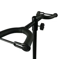Gh-555 Usine Directe En Gros Universel Noir Métal Musical Électrique Double Trépied Guitare Ukulélé Stand