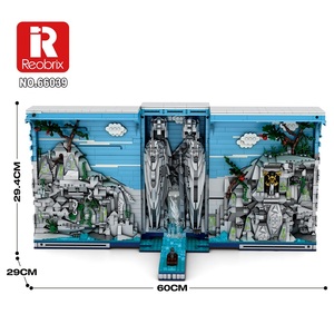 Reobrix Diorama en forme de livre de fantaisie avec statues de roi, scène de rivière, éclairage LED et interrupteur dissimulé, serre-livres transformable en 3 parties pour adultes - Product Image 5