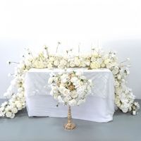 Arreglo Floral Artificial de Rosas Blancas en Tira Larga, Hecho a Mano, para Decoración de Bodas, Hoteles, Centros de Mesa, Venta Internacional