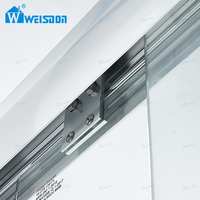 Porte de douche coulissante double en verre trempé avec cadre en aluminium Weisdon Minimalist Home Bathroom