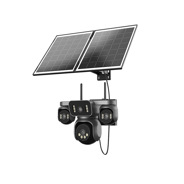 OEM AOV 4G LTE Solar Powered Outdoor Security Camera 8MP Pan/Tilt Human Tracking Detection IP66 Two-Way Audio Full Color Night