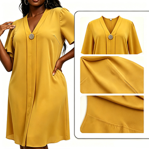 Abito Casual da Donna Sehe Fashion, <span class=keywords><strong>Vestito</strong></span> Ampio con Motivo <span class=keywords><strong>a</strong></span> <span class=keywords><strong>Righe</strong></span> Irregolari e Tinta Unita per Primavera e Autunno - Product Image 2