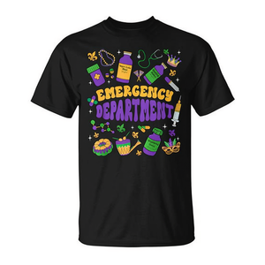 Camiseta del Departamento de Emergencias Mardi Gras para enfermeras y personal médico de urgencias - Product Image 2