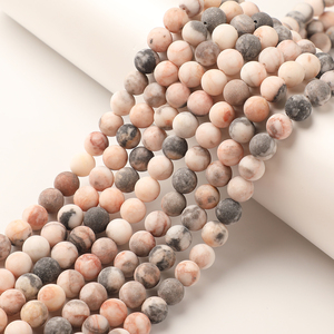 Cuentas redondas de piedra de cebra Rosa Natural a precio de fábrica, cuentas sueltas de 4/6/8/10mm para DIY pulsera, collar, fabricación de joyas - Product Image 2