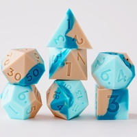 Ensemble de dés DND en silicone beige Azure à bords vifs, 7 pièces, polyédriques, pour moulage DIY, pour jeux de rôle sur table Dungeons and Dragons