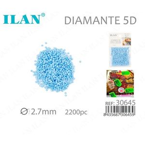 ILAN Diamante 5D 2.7mm Blu 2200pz per Pittura Diamante - Product Image 1