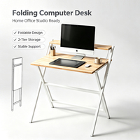 Table de travail pliable personnalisée avec support pour écran, bureau d'ordinateur adapté aux petits espaces tels que les bureaux/études à domicile