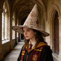 Chapeau Magique de Tri pour Halloween, Accessoire de Cosplay, Chapeau de Sorcier, Vêtement de Sorcière, Cosplay