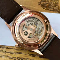 Montre automatique pour homme personnalisée en gros, modèle Xzander 1924, bracelet en cuir de crocodile noir, édition de luxe de haute qualité.