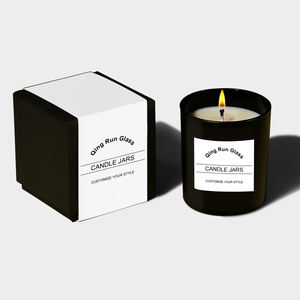 Lujo personalizado vacío reutilizable mate negro botella vidrio vela tarro tapa lujo personalizado caja de embalaje para la fabricación de velas para el aroma - Product Image 2