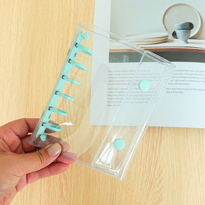 Organiseur de Luxe A7 à Anneaux pour Argent, Planificateur d'Épargne Budgétaire en PVC Transparent, <span class=keywords><strong>Cahier</strong></span> à Reliure - Product Image 1