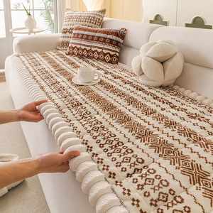 Bohemian Anti-Slip <b>Sofa</b> <b>Cover</b> 145-185cm Thickened Cushion <b>For</b> General <b>Sofa</b> Spring 2026 Ethnic Style - Product Image 2