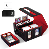 Boîte de rangement Commander pour TCG, capacité de 400+ cartes à double pochette, boîte de rangement 5 en 1 avec fenêtres de visualisation, plateau à dés, poignée