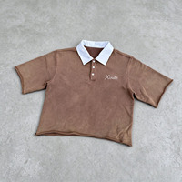 Polo décontracté pour homme sur mesure, col contrastant, tissu en daim, respirant, anti-plis, confortable, été, extérieur, quotidien
