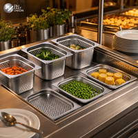 Bac alimentaire professionnel en acier inoxydable perforé 1/2 GN pour buffet et maintien au chaud, style européen
