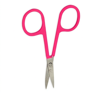 Tijeras de Seguridad para Bebés de Color Rosa, Acero Inoxidable, Hoja Afilada y Segura, Mango de Goma Resistente, Tijeras para Cortar Uñas y Cabello de Bebés - Product Image 1
