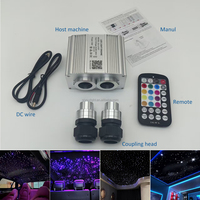 Kit de Plafonnier RVBW Effet Ciel Étoilé 16W Double Port LED Scintillant Fibre Optique pour Voiture, 4m 1000 Étoiles - Vente en Gros