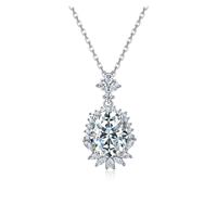 Collier pendentif ovale en moissanite en argent pur S925, bijoux en argent