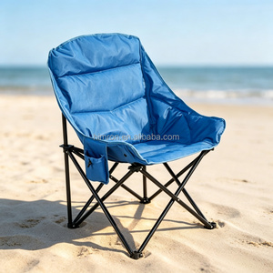 Sedia a Luna Pieghevole Premium Resistente con Schienale Alto e Seduta Imbottita Morbida per Campeggio e Picnic all'Aperto - Product Image 1