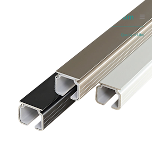 घरेलू उपयोग के लिए अनुकूलित भारी शुल्क एल्यूमीनियम मिश्र धातु डबल पर्दा ट्रैक लंबी धातु पर्दा रेल सहायक उपकरण - Product Image 3